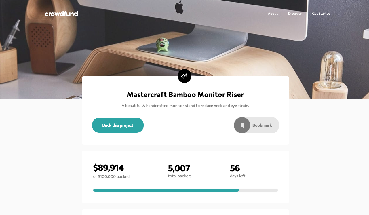 Crowdfunding Product Page