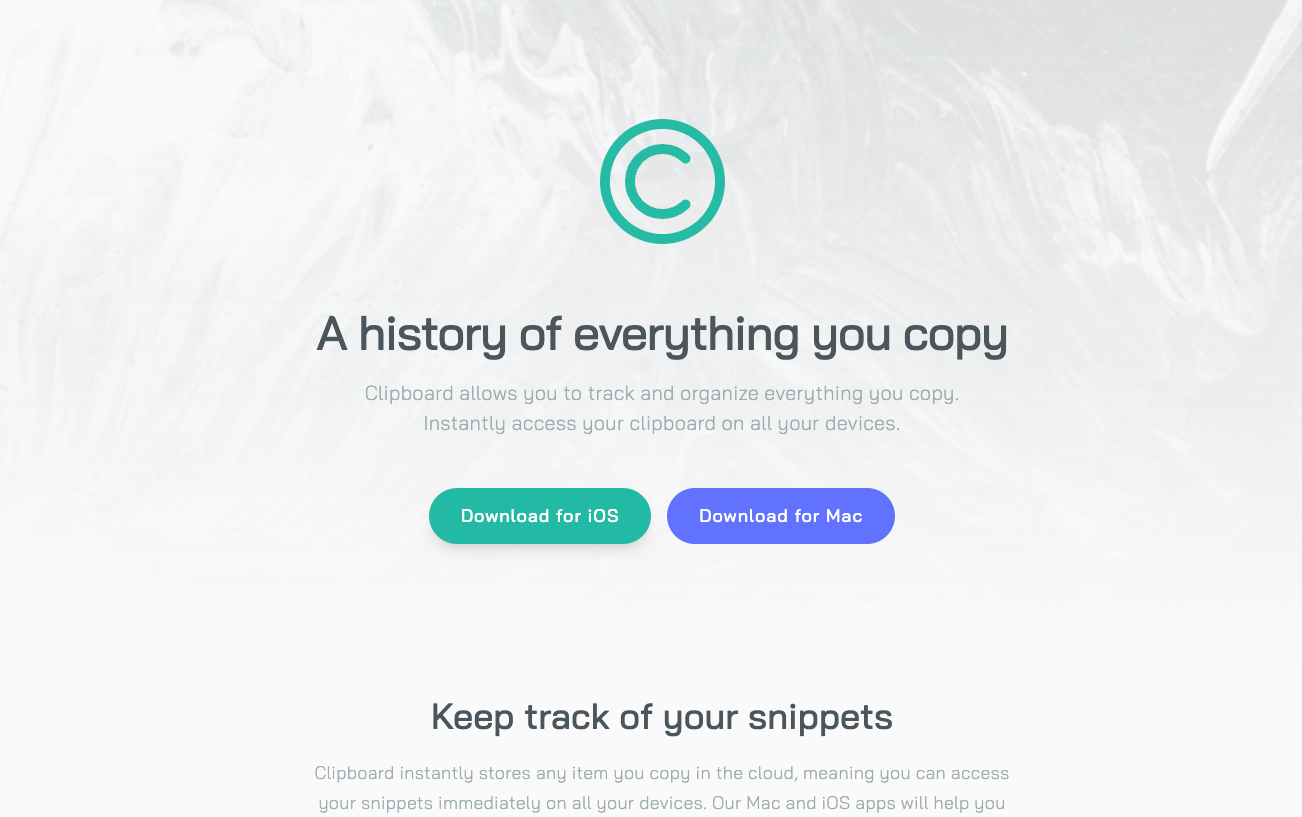 Clipboard Landing Page