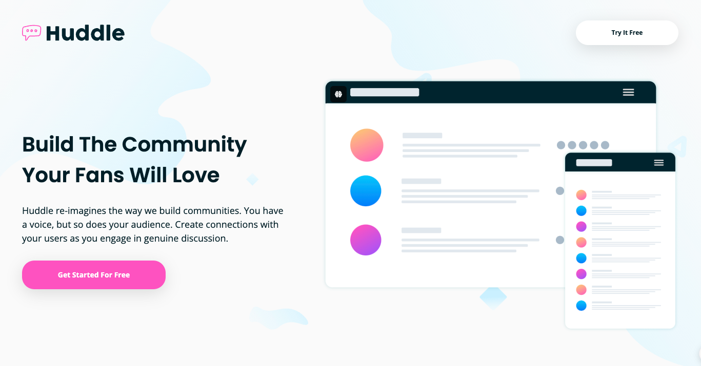 Huddle Landing Page (alternative)